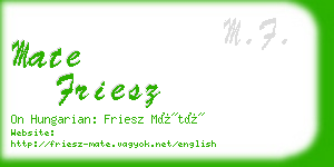 mate friesz business card